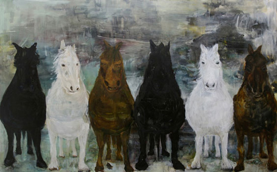 Horse among the Horses oil on canvas 167x270cm 2007